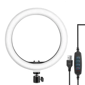 10" Portable LED Ring Light with 3 Color Modes Dimmable Lighting - H01418