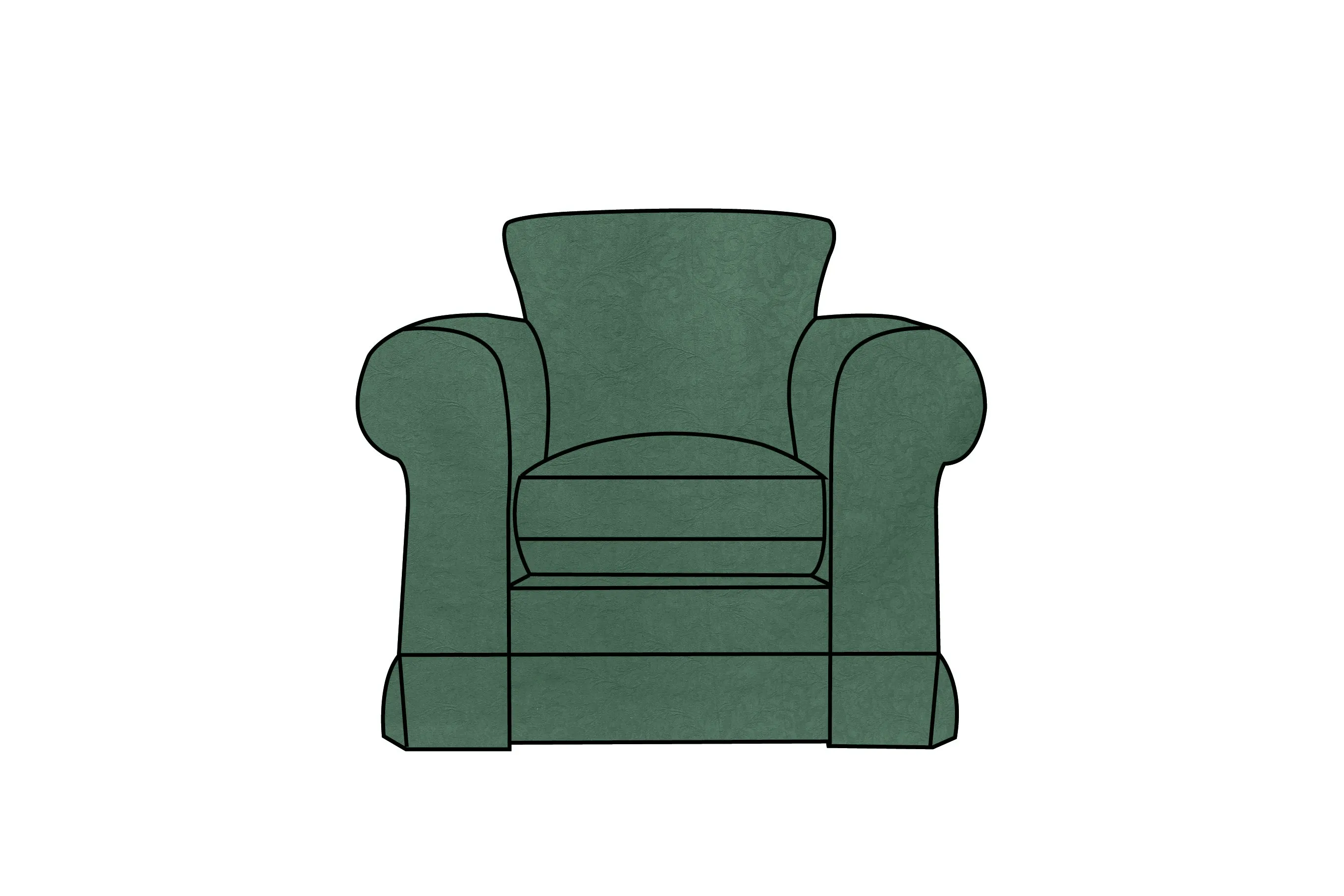 Albany | Club Chair Extra Loose Cover | Kingston Green