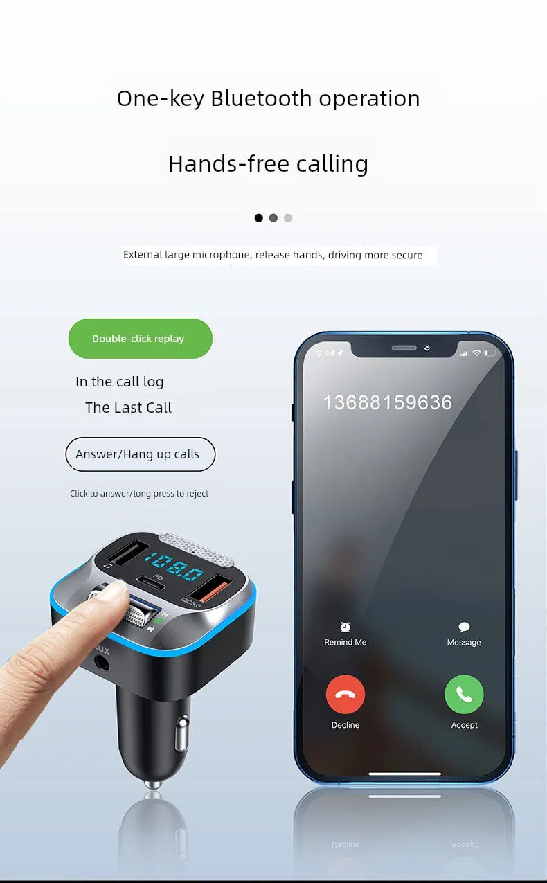 Aux Bluetooth Converter Lossless MP3 Fast Charge Car