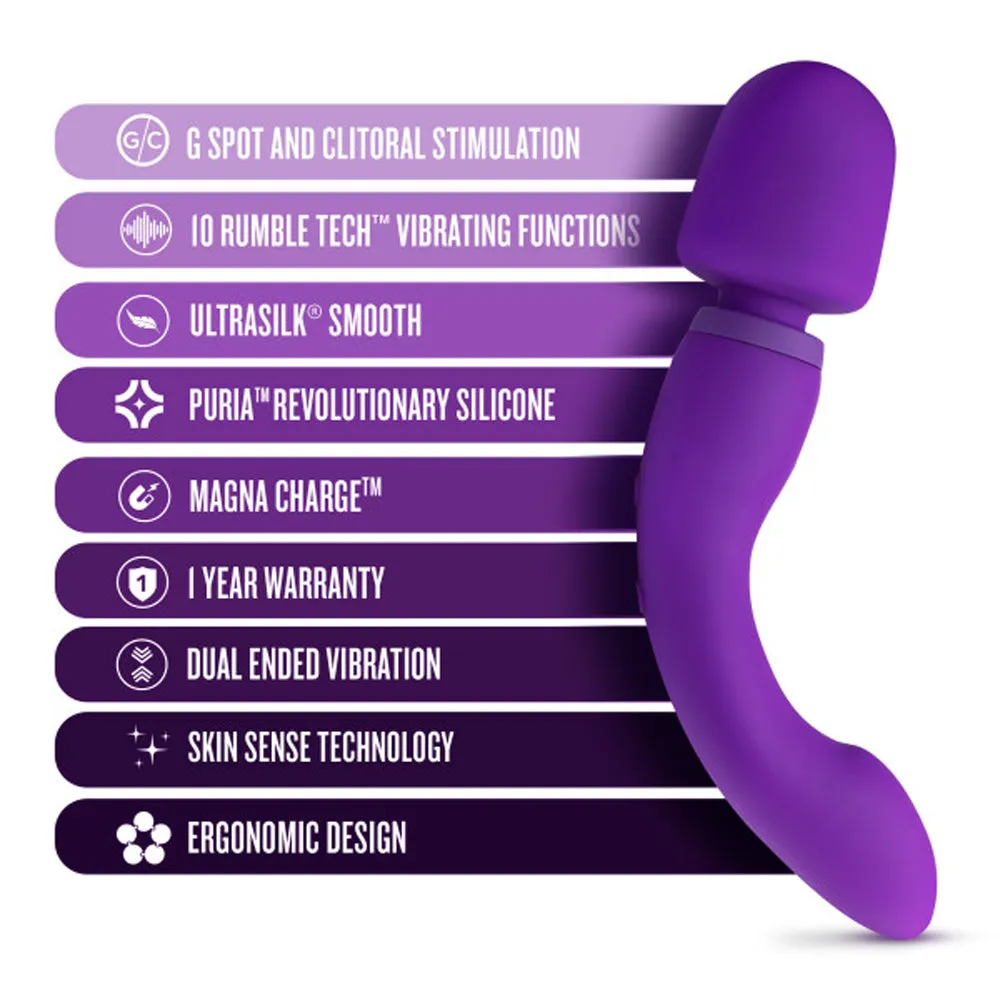 Blush Wellness Dual Sense Rechargeable Silicone Dual Ended G-Spot & Wand Vibrator Purple