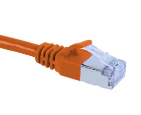 Cat6A Slim Shielded Ethernet Patch Cable, Snagless Boot, U/FTP - Orange Cat6A Slim Shielded Ethernet Patch Cable, Snagless Boot, U/FTP - Orange