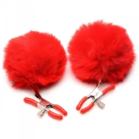 Charmed Pom Pom Nipple Clamps - Red