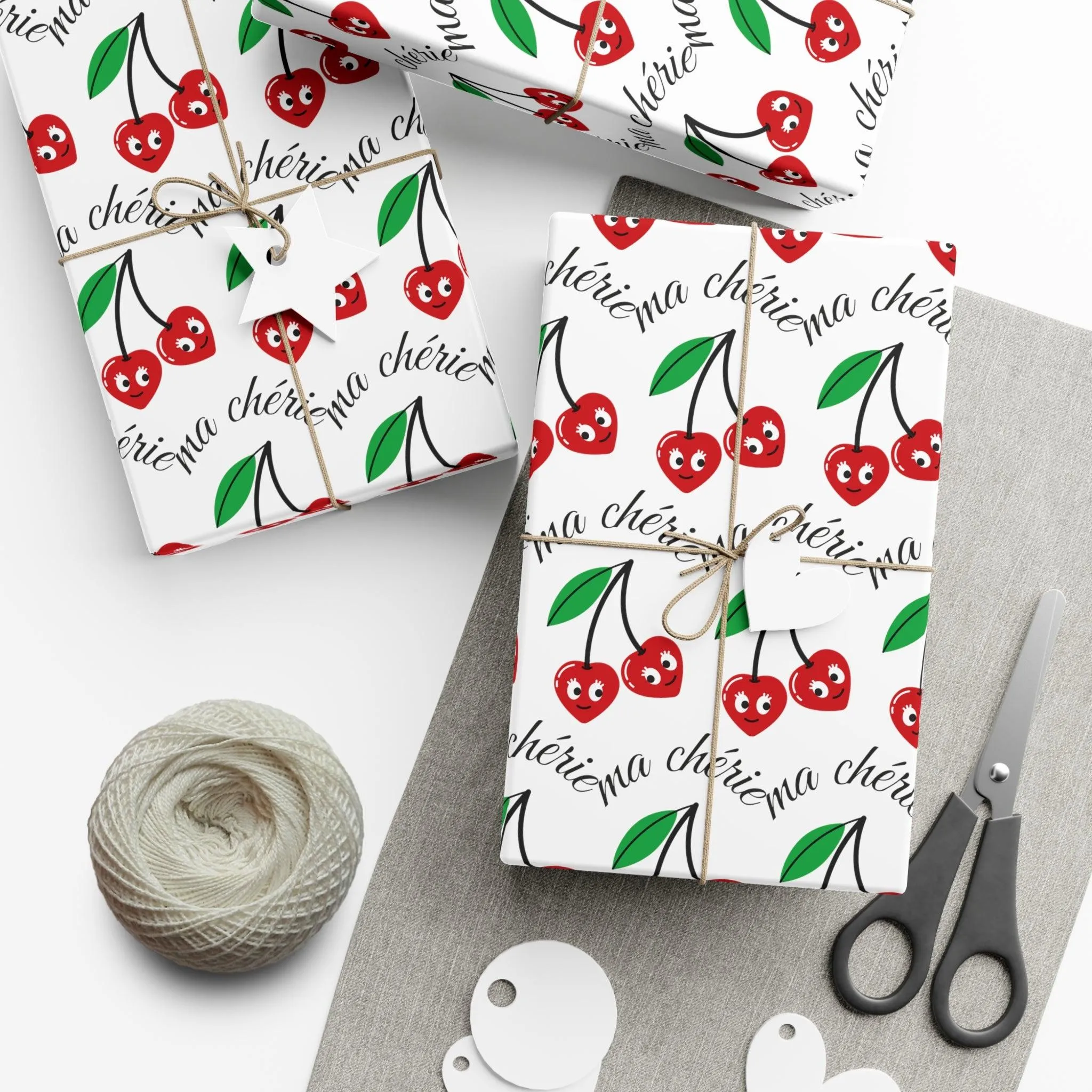 Cherry Blossom Luxe Eco-Conscious Wrapping Paper Set - Crafted in the USA with Elegant Matte & Satin Options