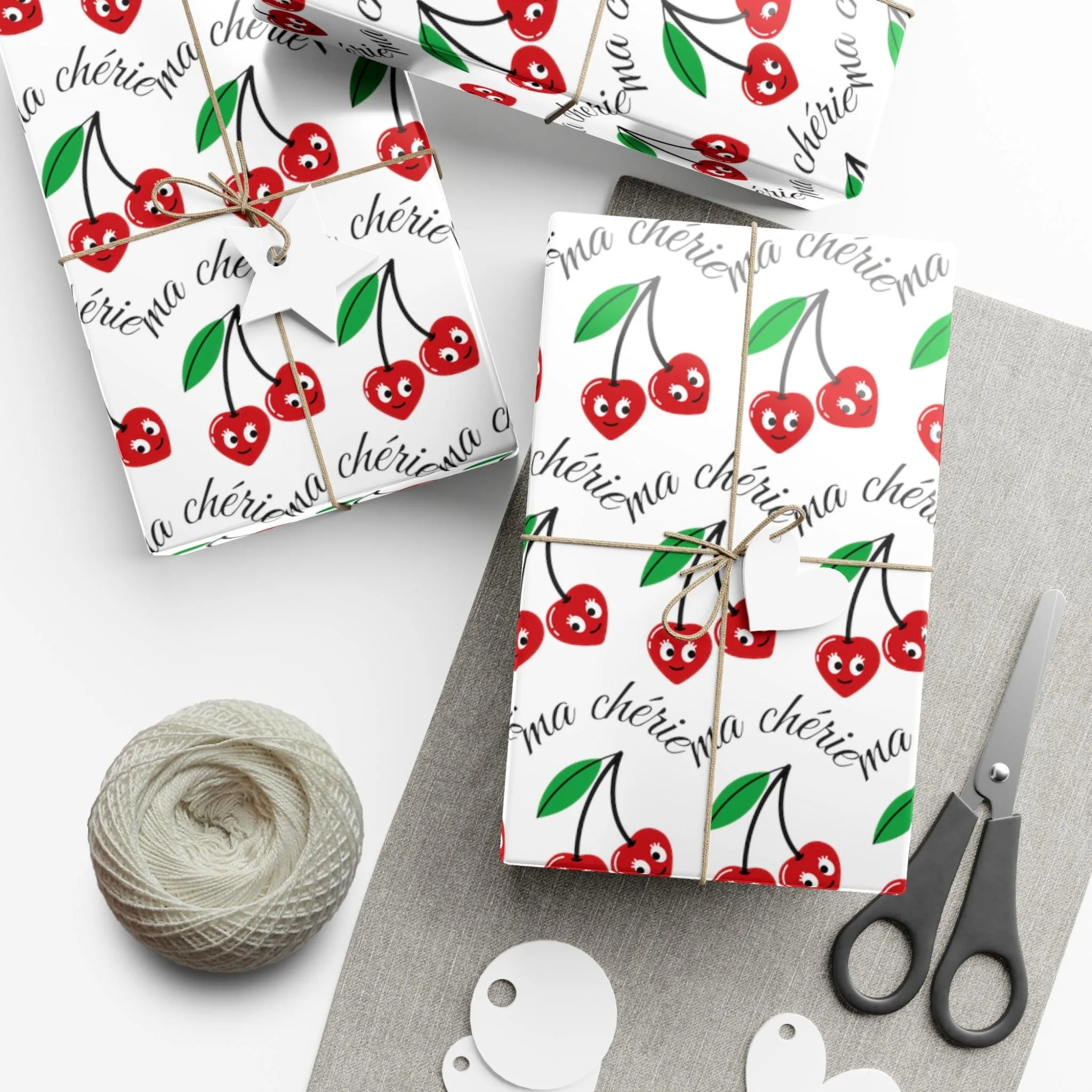 Cherry Blossom Luxe Eco-Conscious Wrapping Paper Set - Crafted in the USA with Elegant Matte & Satin Options