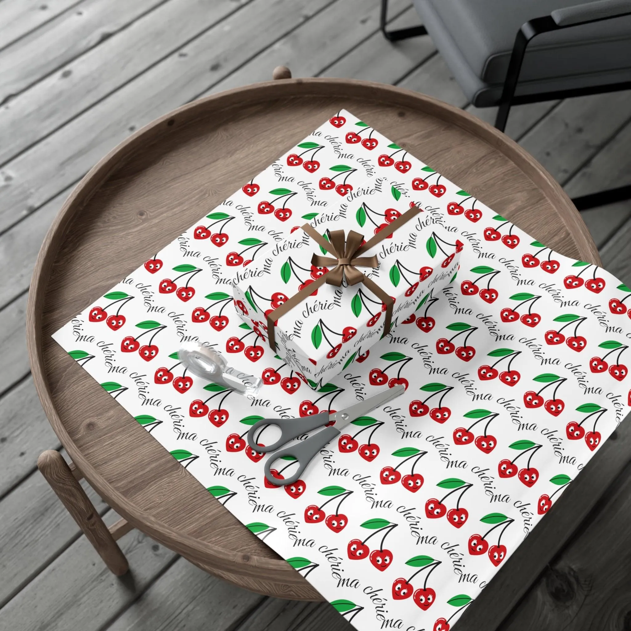 Cherry Blossom Luxe Eco-Conscious Wrapping Paper Set - Crafted in the USA with Elegant Matte & Satin Options