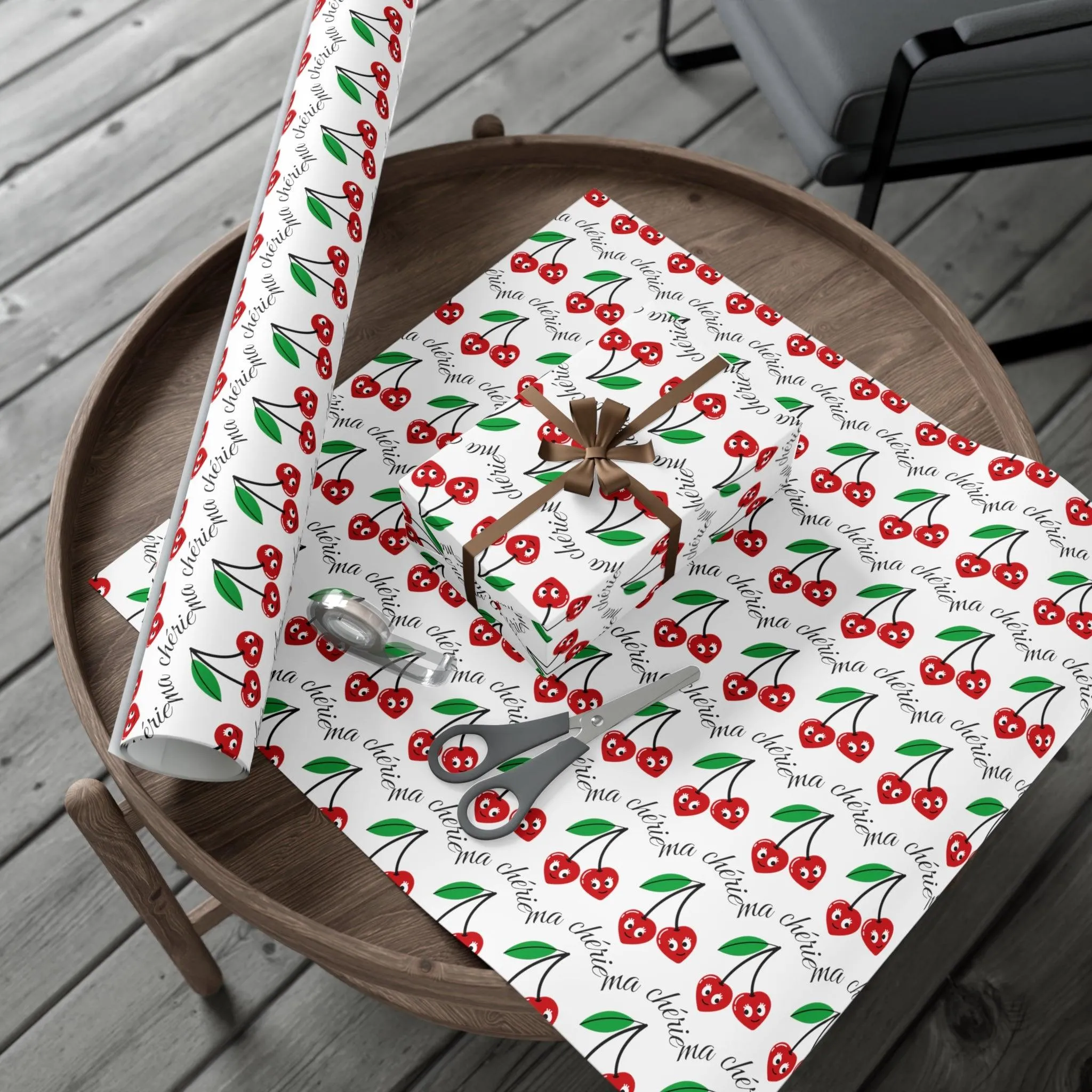Cherry Blossom Luxe Eco-Conscious Wrapping Paper Set - Crafted in the USA with Elegant Matte & Satin Options
