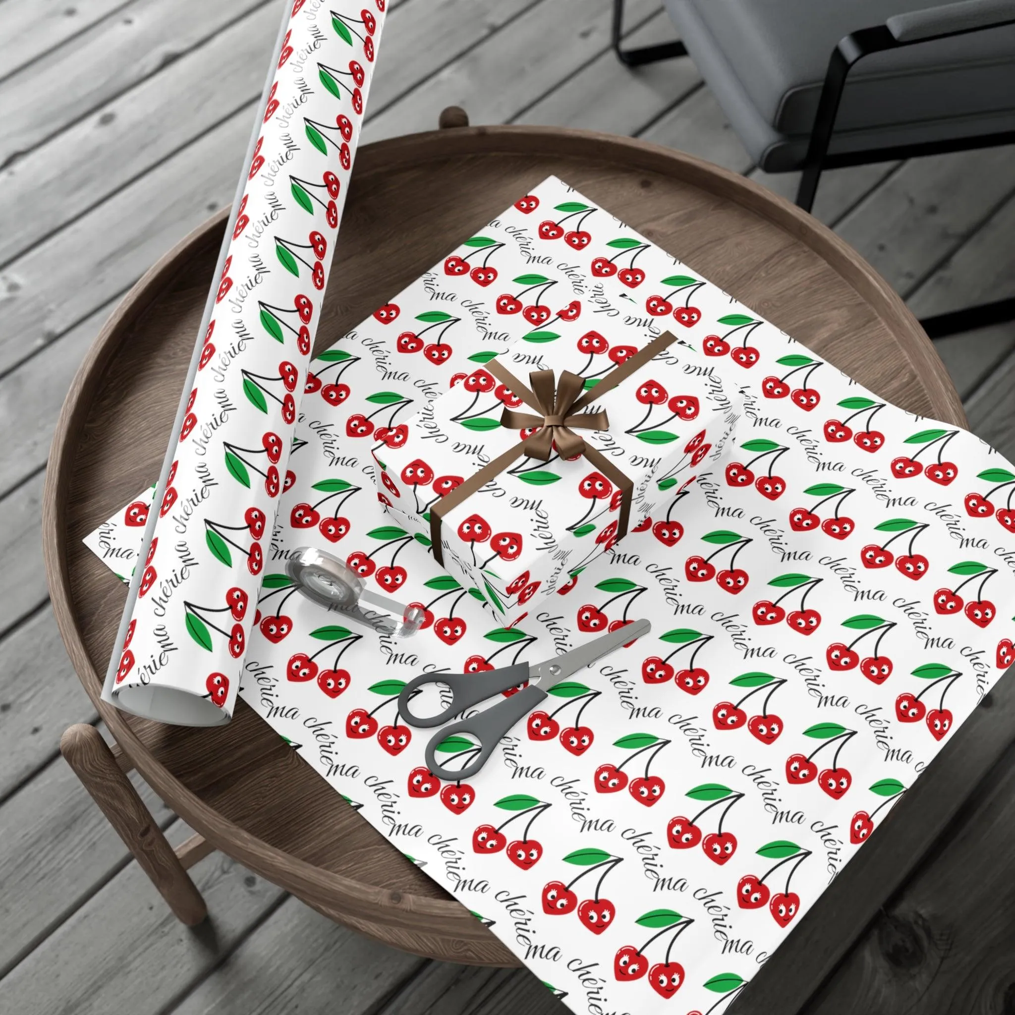 Cherry Blossom Luxe Eco-Conscious Wrapping Paper Set - Crafted in the USA with Elegant Matte & Satin Options