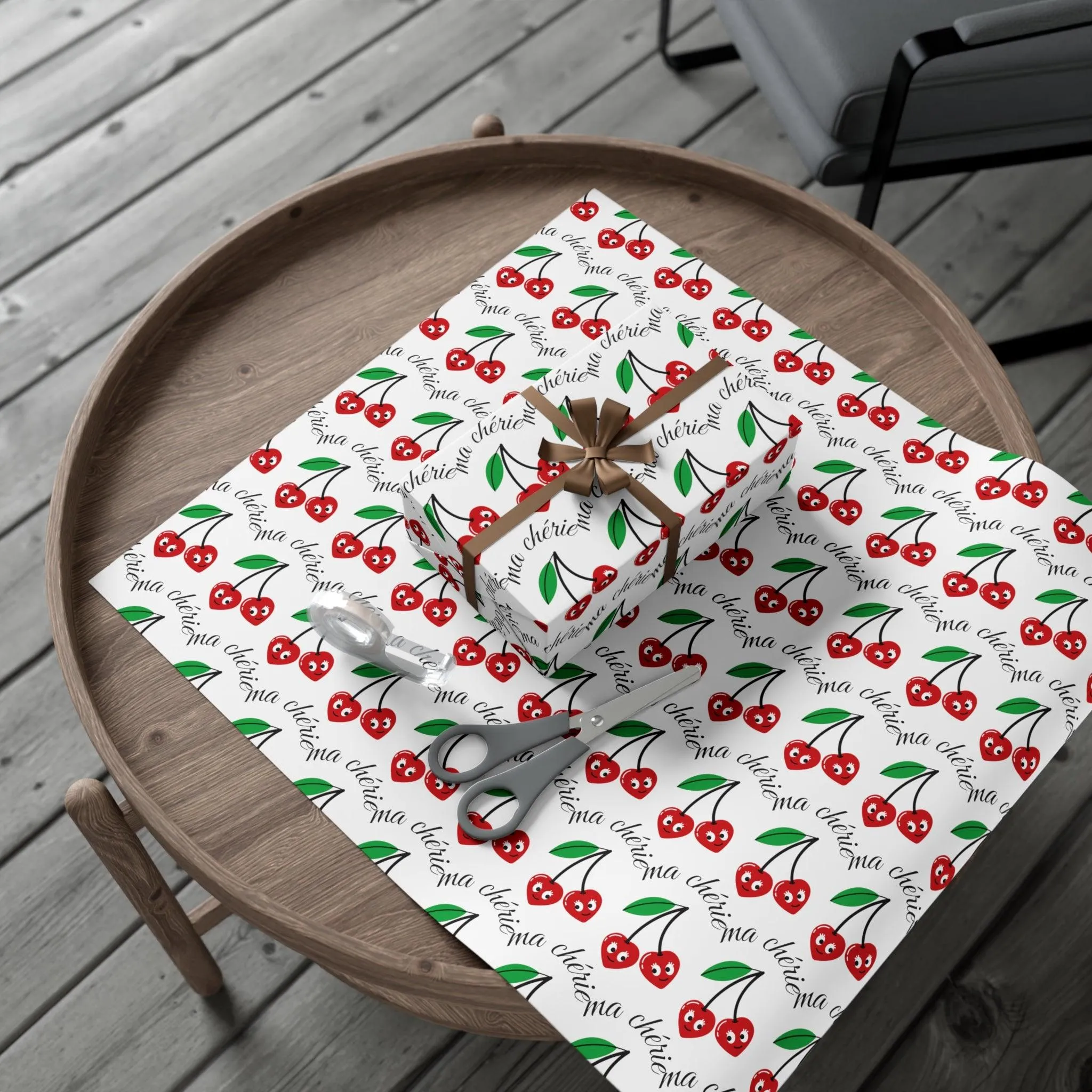 Cherry Blossom Luxe Eco-Conscious Wrapping Paper Set - Crafted in the USA with Elegant Matte & Satin Options
