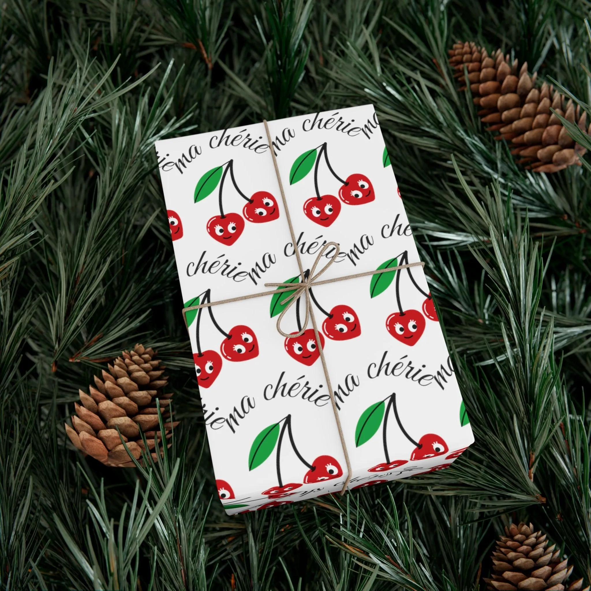 Cherry Blossom Luxe Eco-Conscious Wrapping Paper Set - Crafted in the USA with Elegant Matte & Satin Options