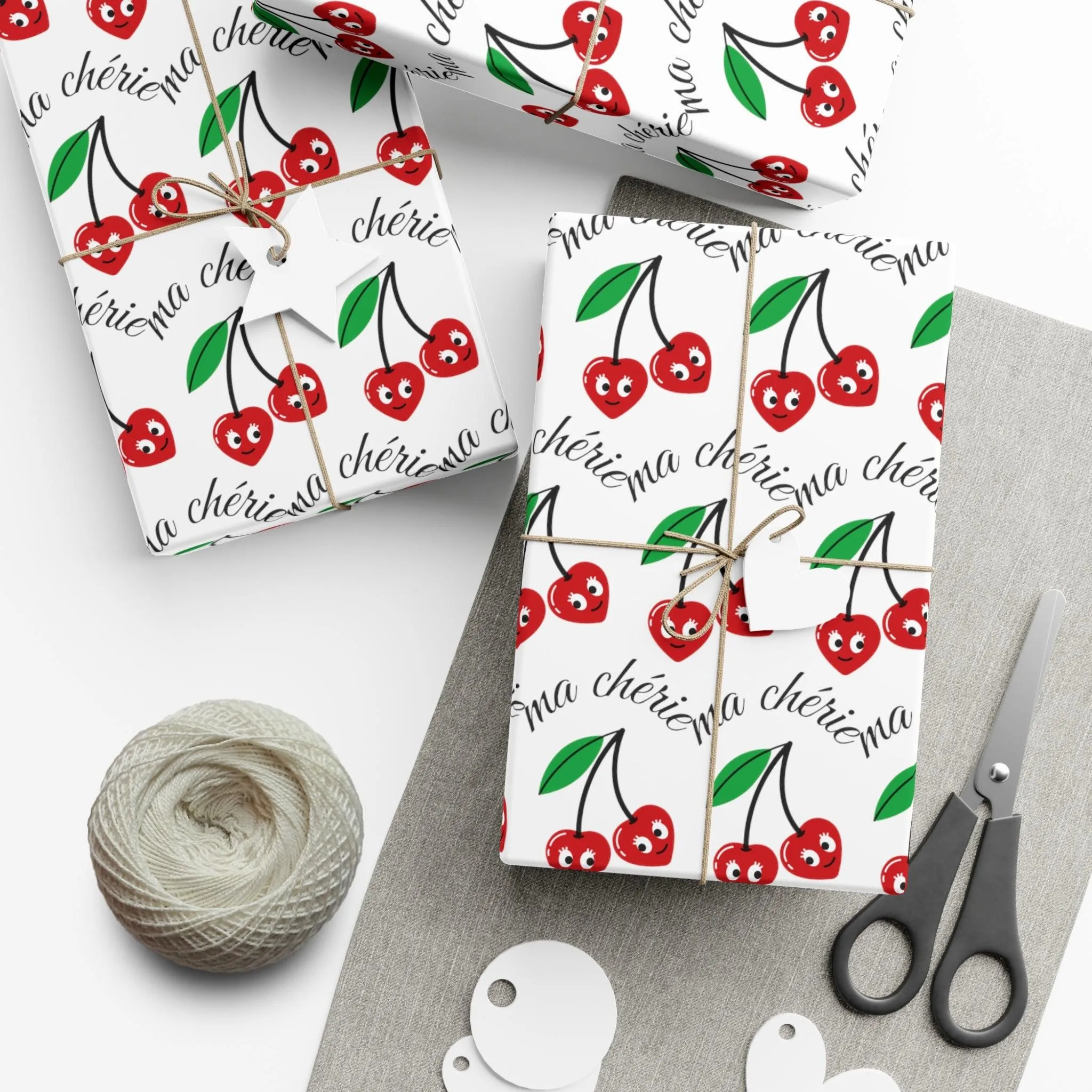 Cherry Blossom Luxe Eco-Conscious Wrapping Paper Set - Crafted in the USA with Elegant Matte & Satin Options