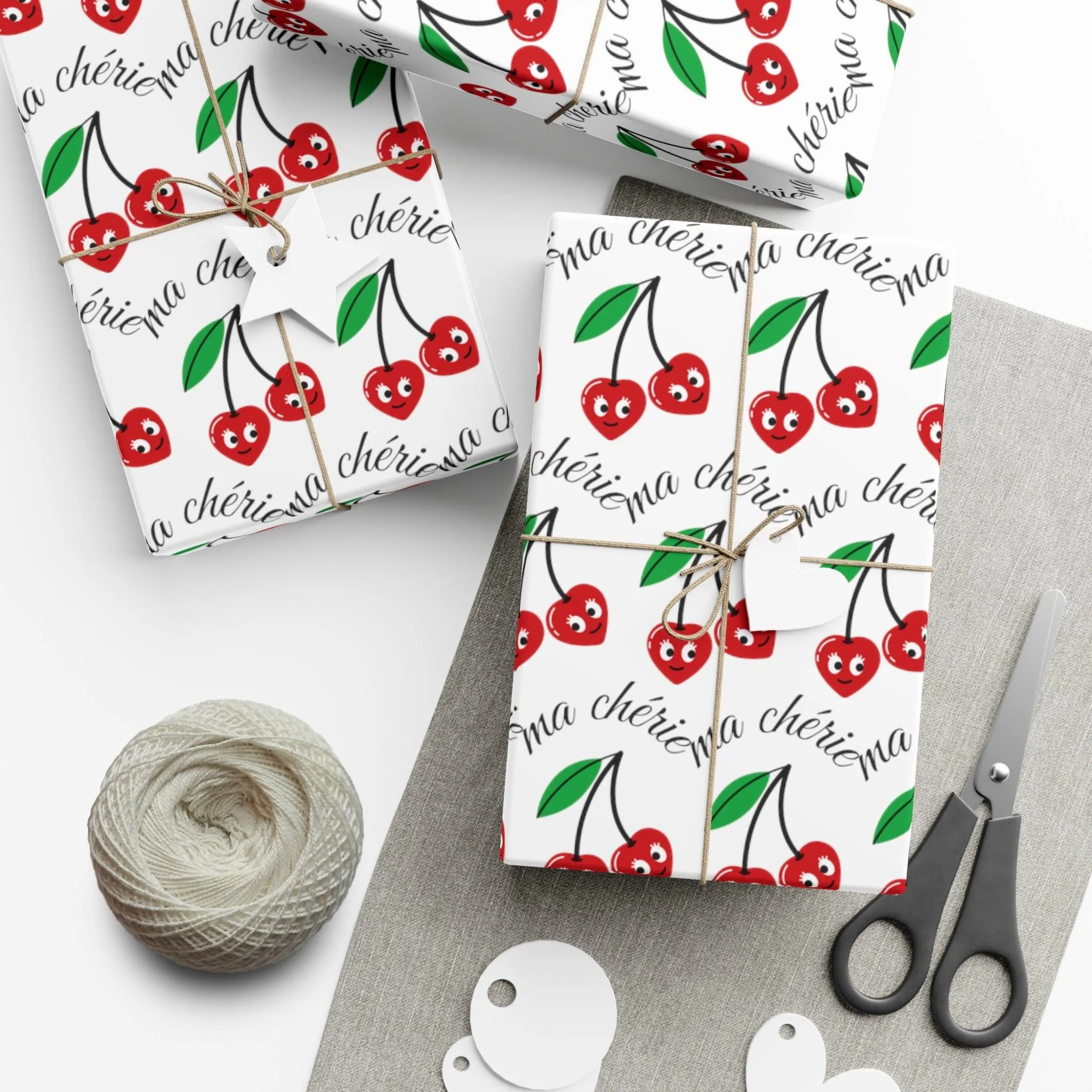Cherry Blossom Luxe Eco-Conscious Wrapping Paper Set - Crafted in the USA with Elegant Matte & Satin Options