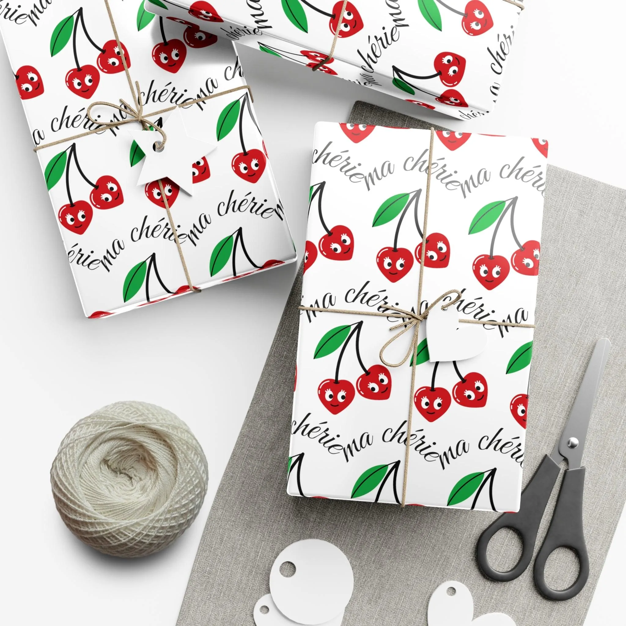 Cherry Blossom Luxe Eco-Conscious Wrapping Paper Set - Crafted in the USA with Elegant Matte & Satin Options