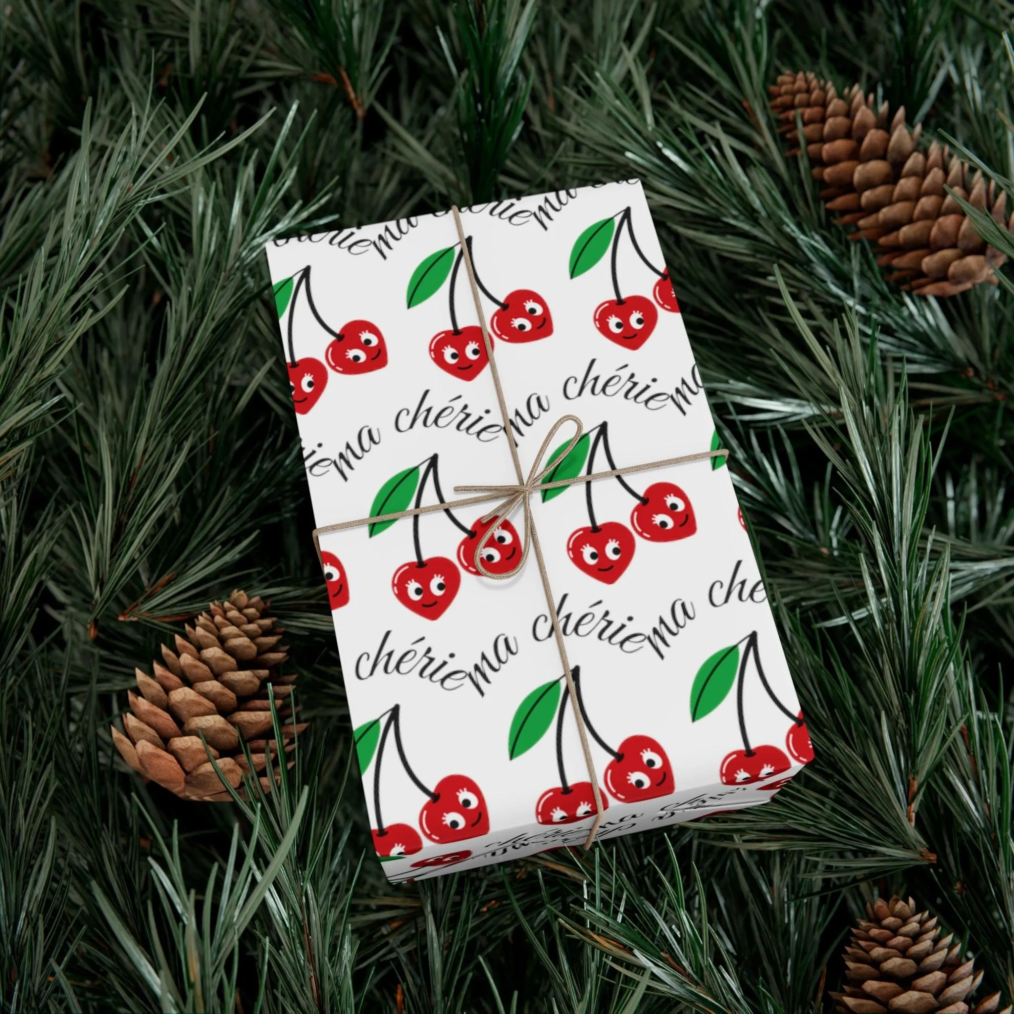 Cherry Blossom Luxe Eco-Conscious Wrapping Paper Set - Crafted in the USA with Elegant Matte & Satin Options