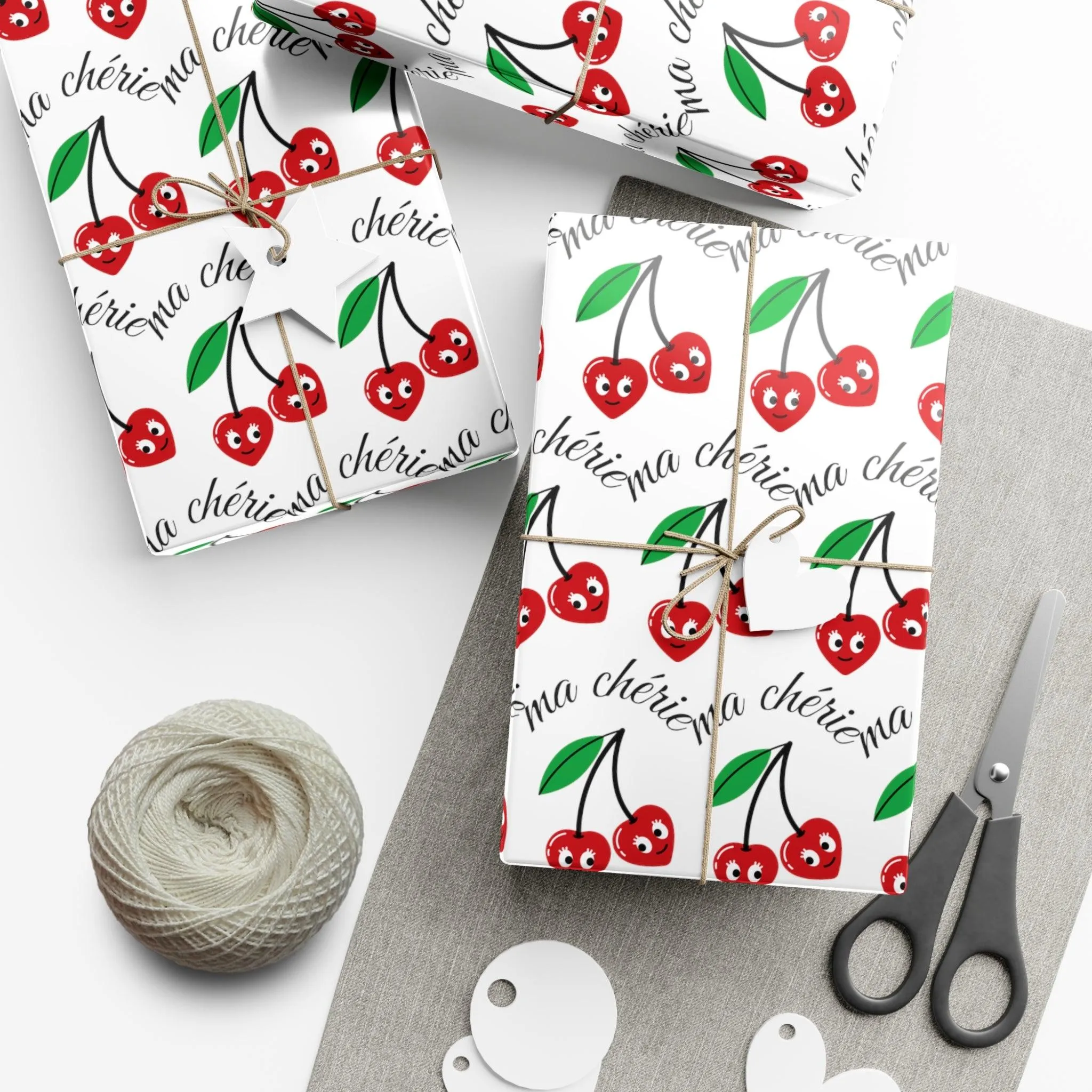 Cherry Blossom Luxe Eco-Conscious Wrapping Paper Set - Crafted in the USA with Elegant Matte & Satin Options