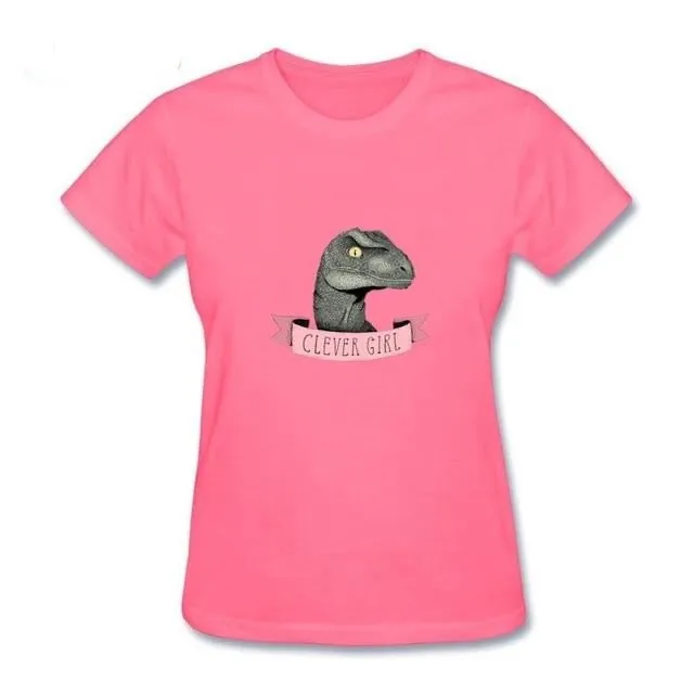 Clever Girl Jurassic Velociraptor Cotton T-Shirt 10 Color Options