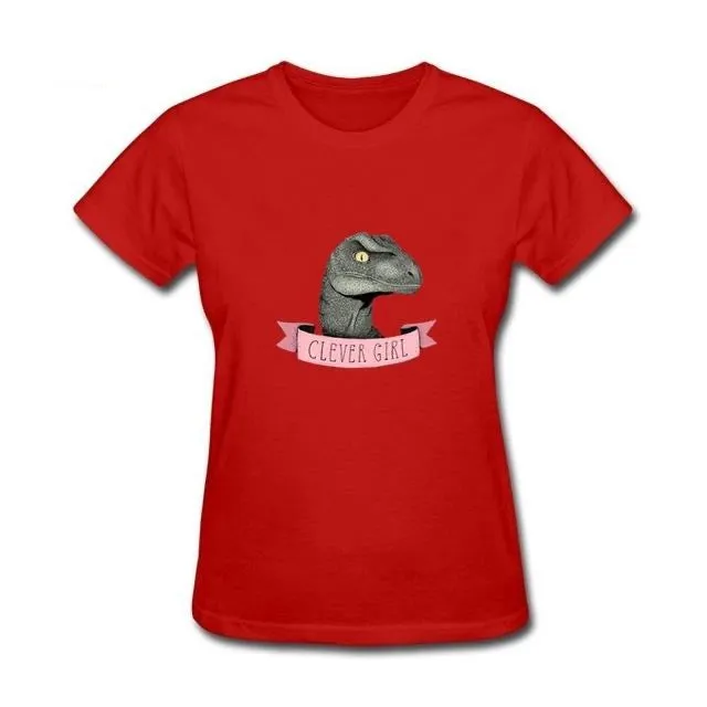 Clever Girl Jurassic Velociraptor Cotton T-Shirt 10 Color Options