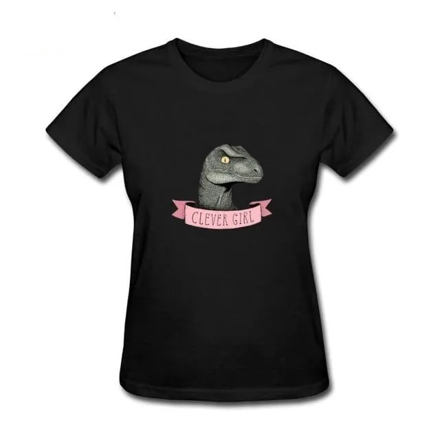 Clever Girl Jurassic Velociraptor Cotton T-Shirt 10 Color Options