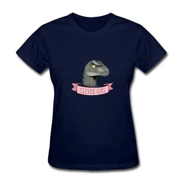 Clever Girl Jurassic Velociraptor Cotton T-Shirt 10 Color Options