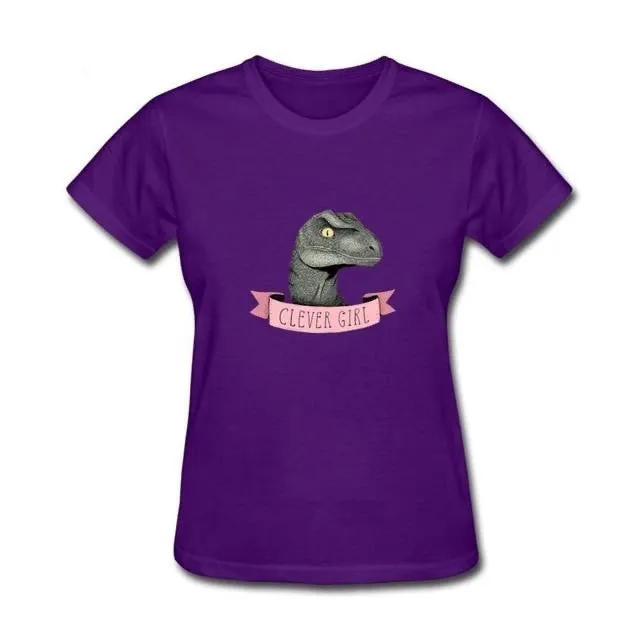 Clever Girl Jurassic Velociraptor Cotton T-Shirt 10 Color Options