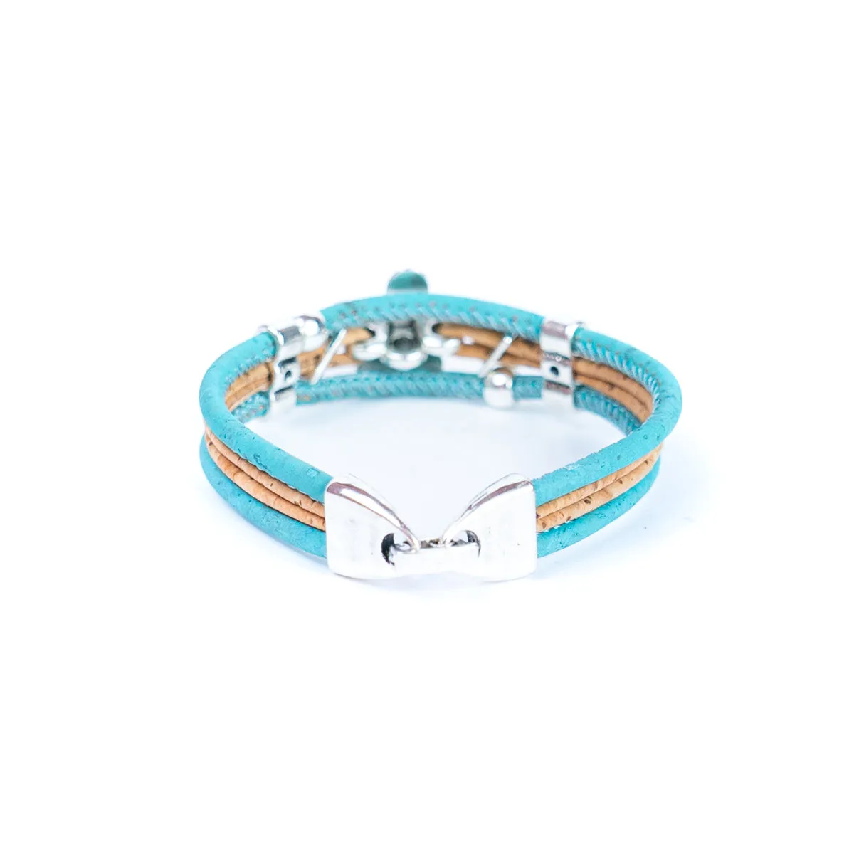 Colorful Cork and Alloy Flower Bracelet
