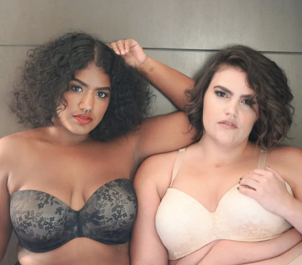 Curvy Couture Sensation Black Strapless Bra 1211