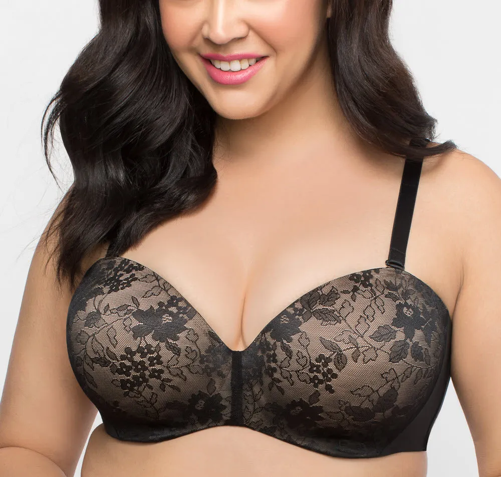 Curvy Couture Sensation Black Strapless Bra 1211