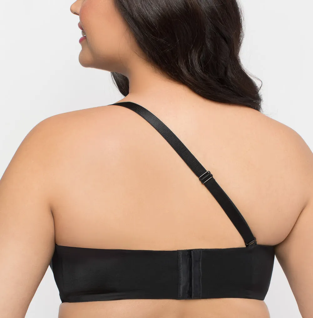 Curvy Couture Sensation Black Strapless Bra 1211