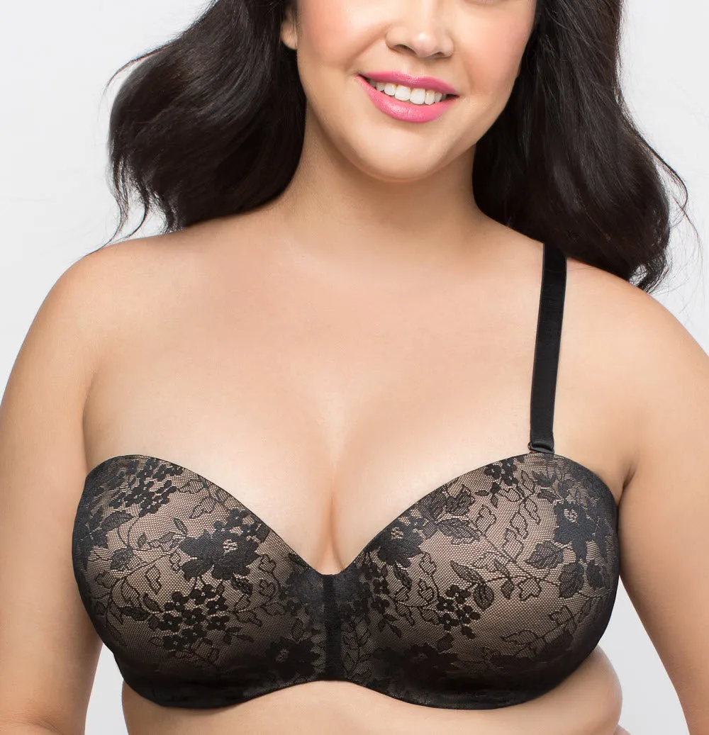 Curvy Couture Sensation Black Strapless Bra 1211