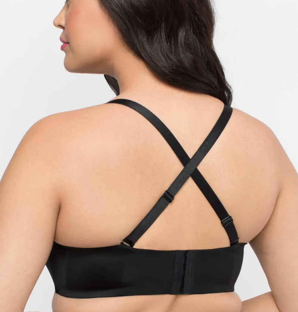 Curvy Couture Sensation Black Strapless Bra 1211