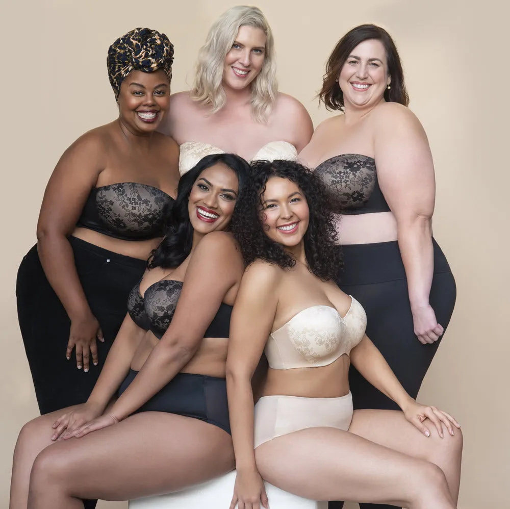 Curvy Couture Sensation Black Strapless Bra 1211