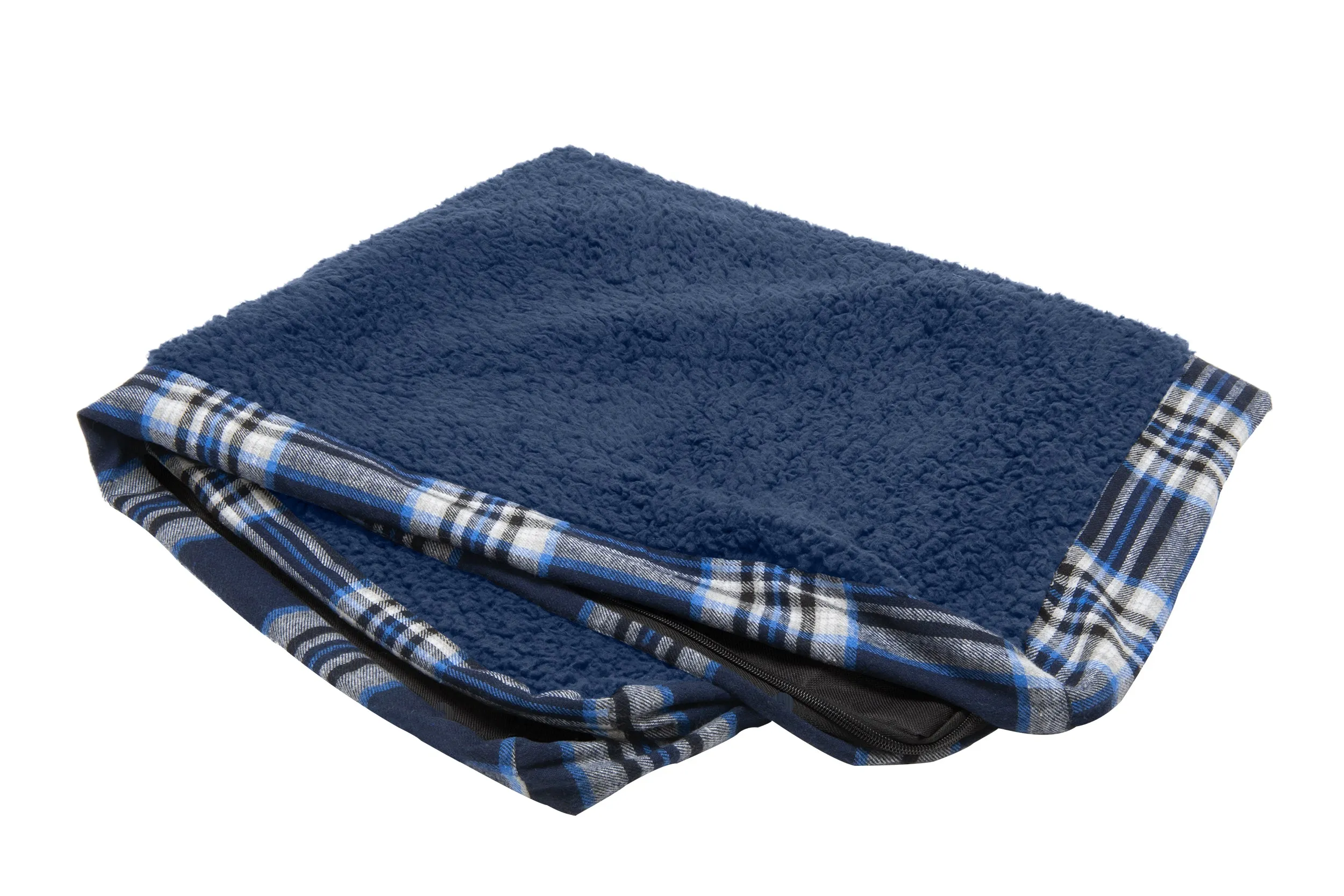 Deluxe Mattress Dog Bed - Faux Sheepskin & Plaid Flannel - Cover