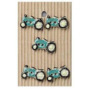 Handmade Buttons Tractors - Set of 5 (L131)