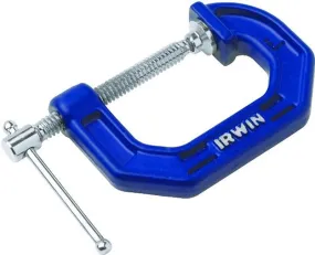 Irwin 225103ZR C-Clamp, 3 in Max Opening Size, 2-1/4 in D Throat, Cast Iron Body, Blue Body :EA: QUANTITY: 1