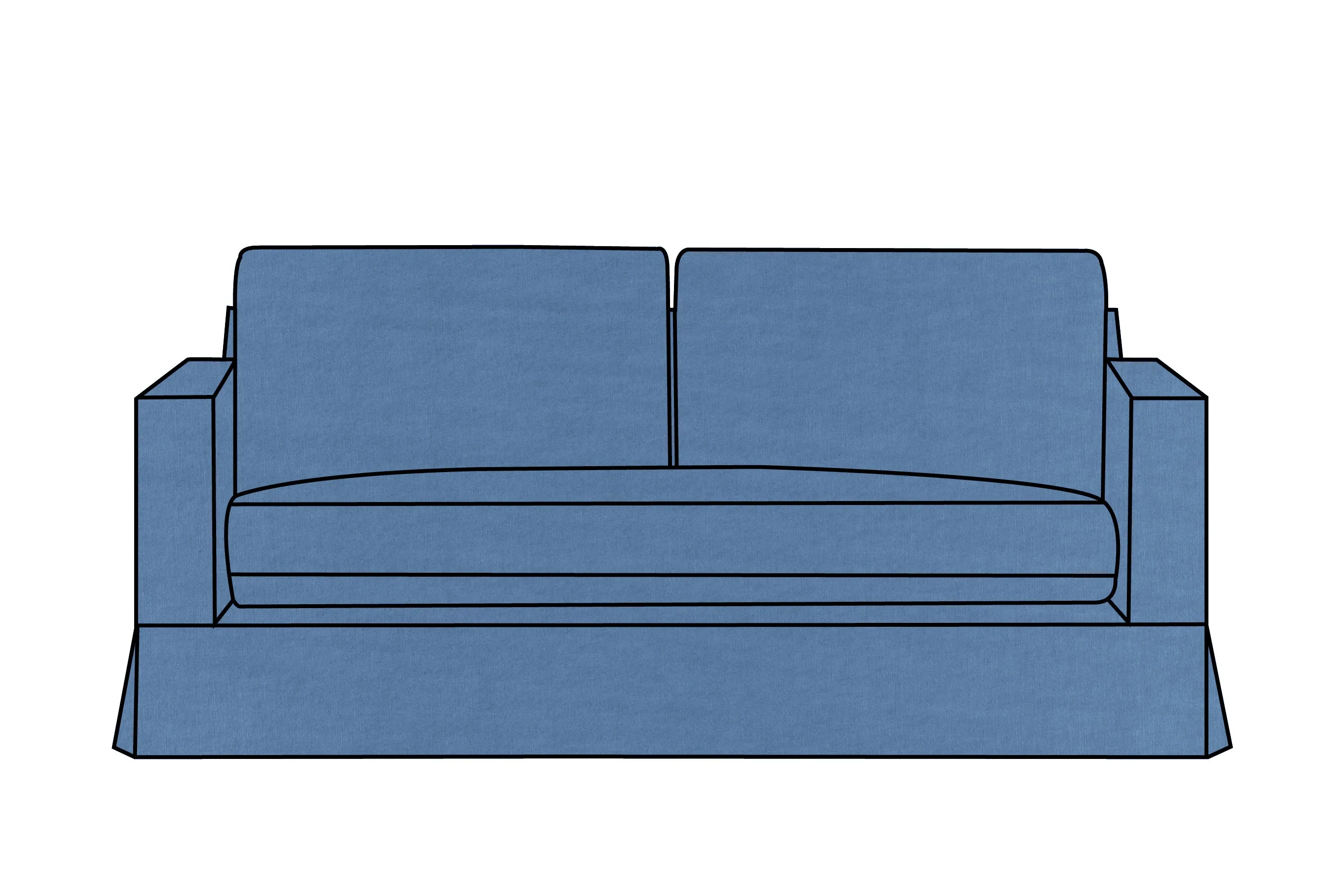 Kate | 3 Seater Extra Loose Cover | Capri Blue