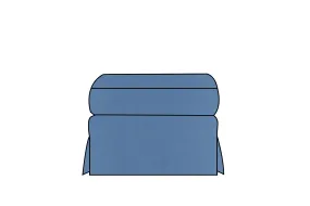 Kate | Footstool Extra Loose Cover | Capri Blue