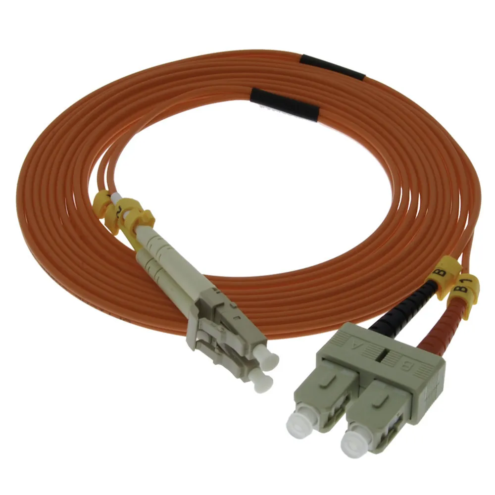 LC-SC Multimode OM1 Duplex 62.5/125 Fiber Patch Cable, UL, ROHS