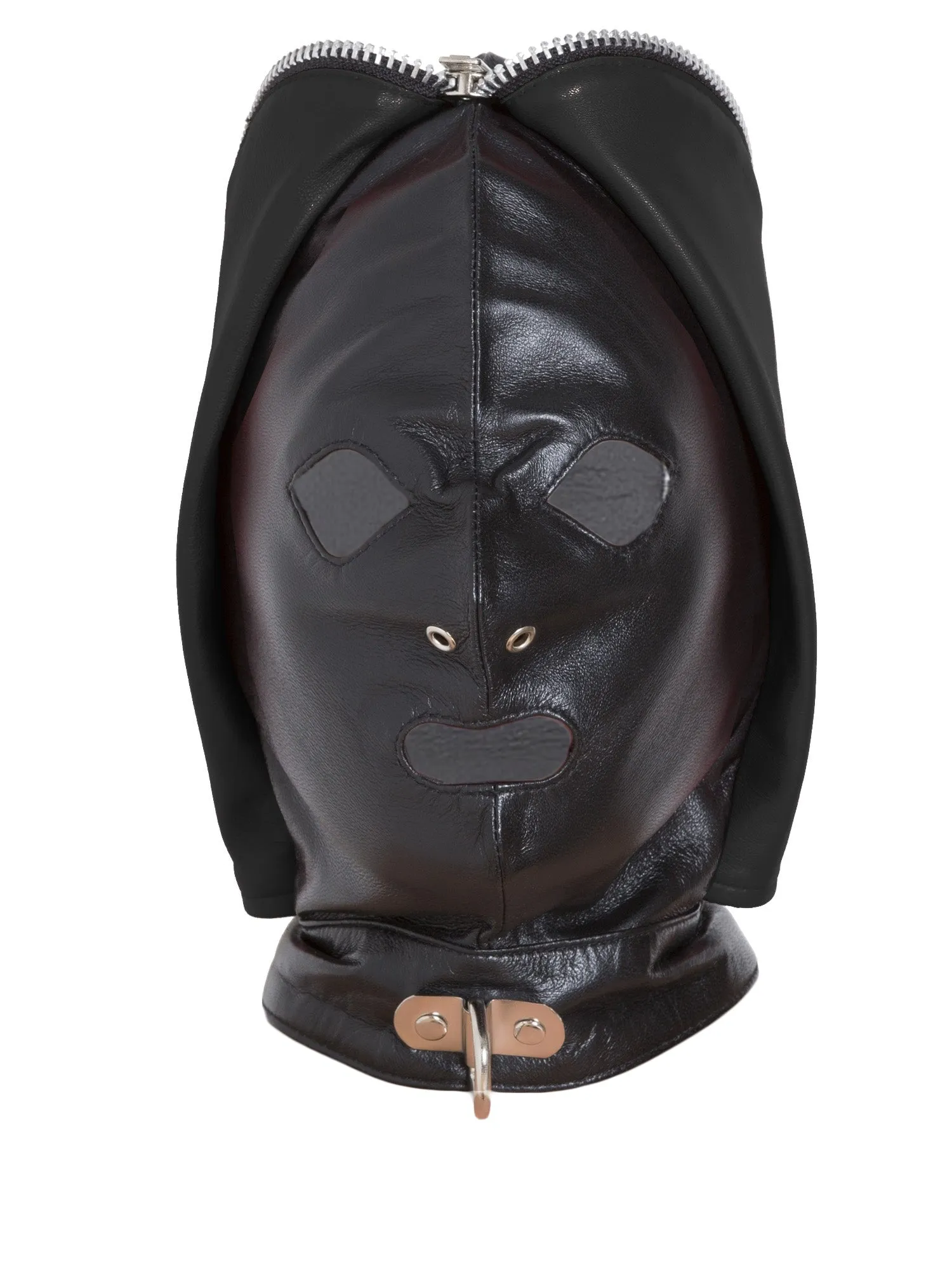 Leather Fly Trap Hood - Black - One Size
