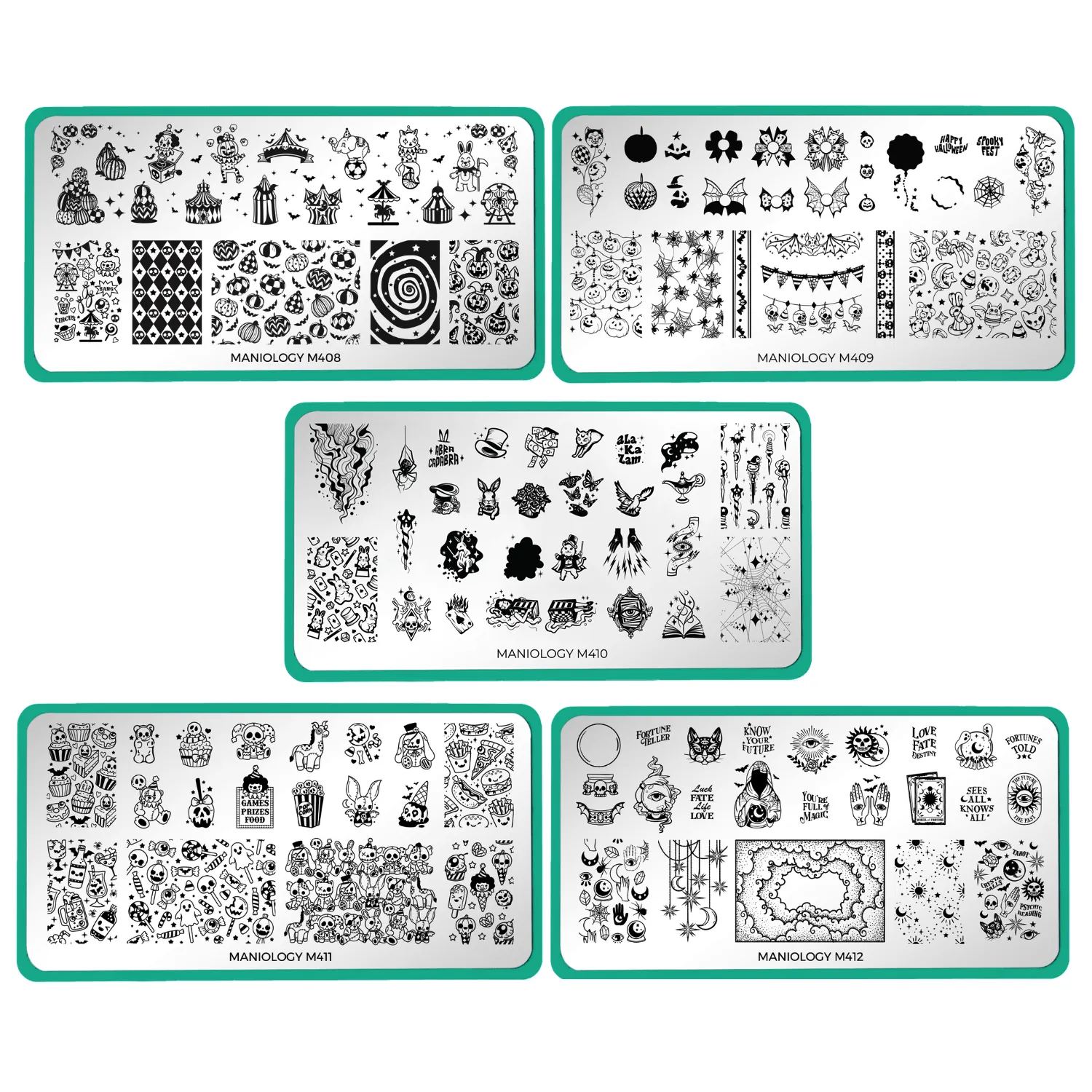 Magical Halloween (M408-M412) - Set of 5 Nail Stamping Plates