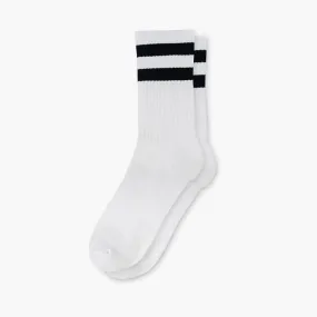 Men's Eco-Friendly Crew Socks | White   Black