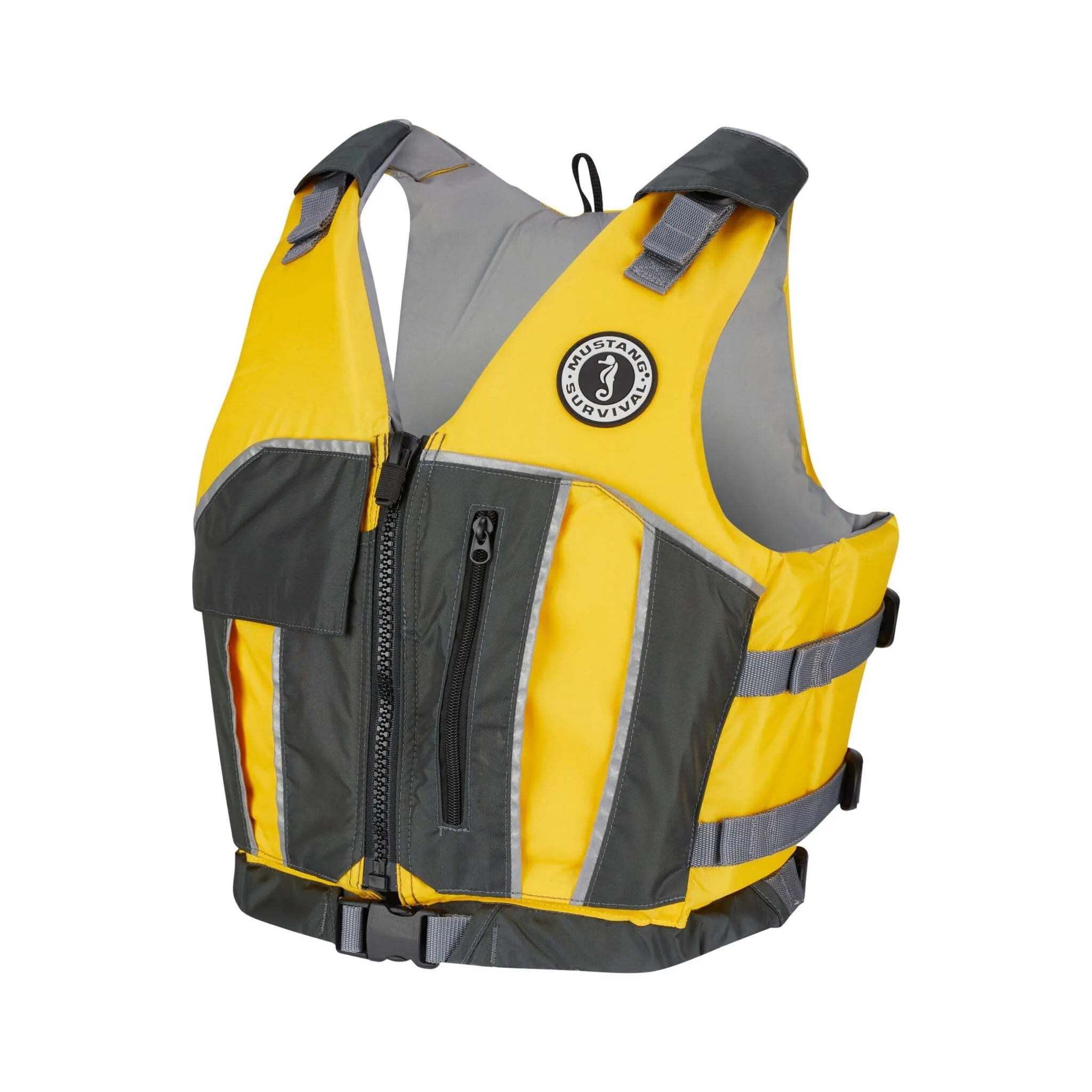 Mustang Survival Reflex Foam Vest - Adjustable Fit, Durable 200D Nylon, Ample Storage, Reflective Trim, Eco-Friendly Foam | Sizes: XS-XXL