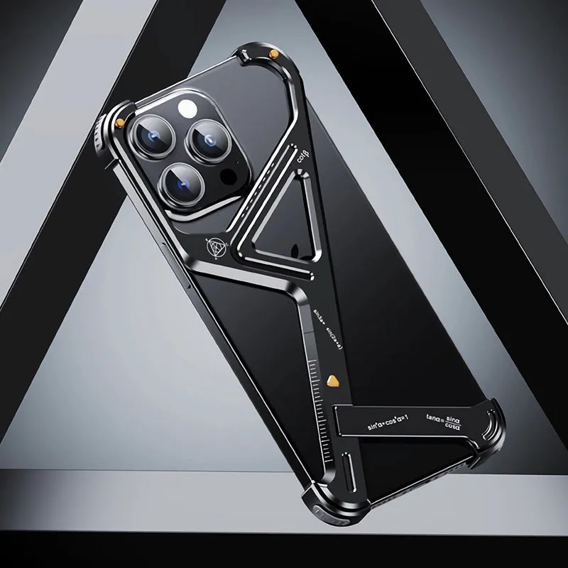 Oatsbasf Geometric Frameless Fulcrum Air Cushion Kickstand Case Cover