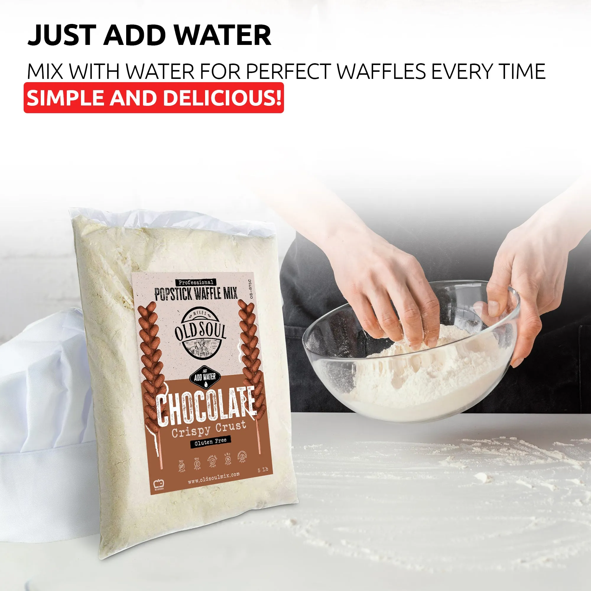 OldSoul Professional Popstick Waffle Mix | Crispy | Batter Mix for Waffles on a Stick