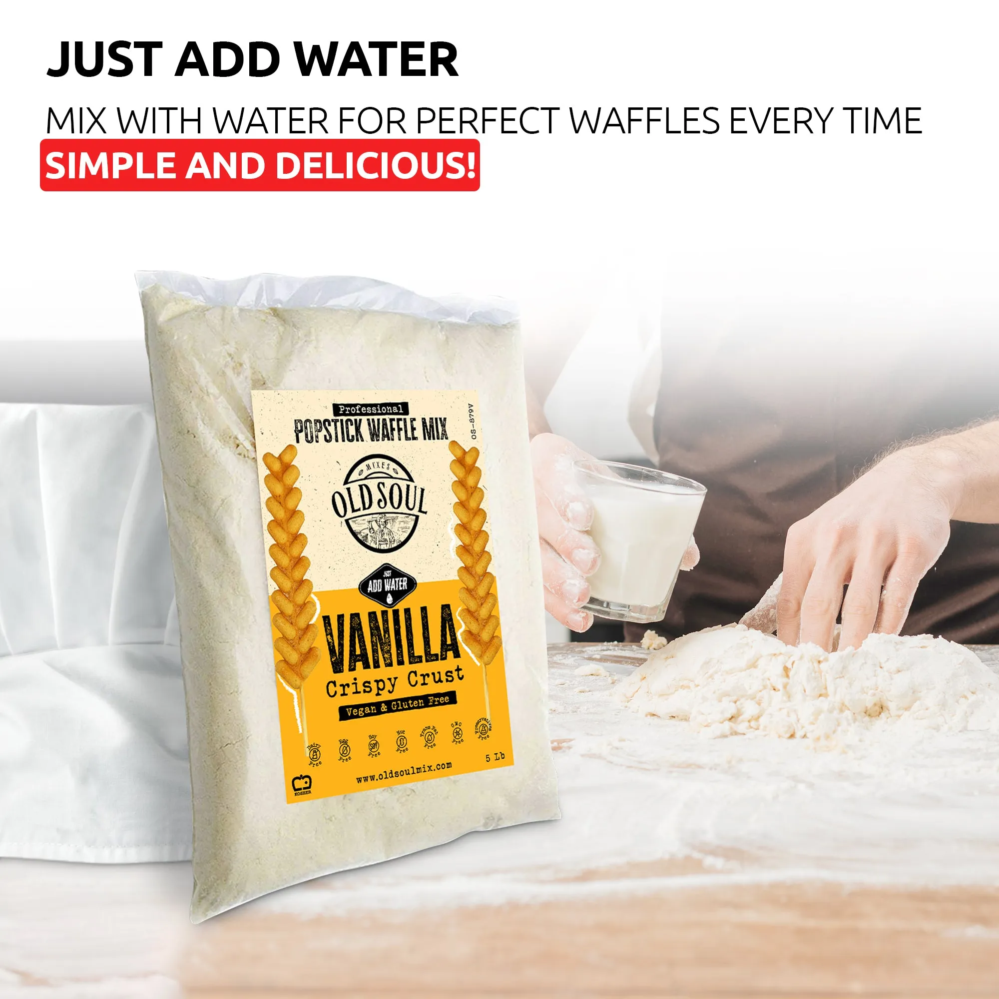 OldSoul Professional Popstick Waffle Mix | Crispy | Batter Mix for Waffles on a Stick