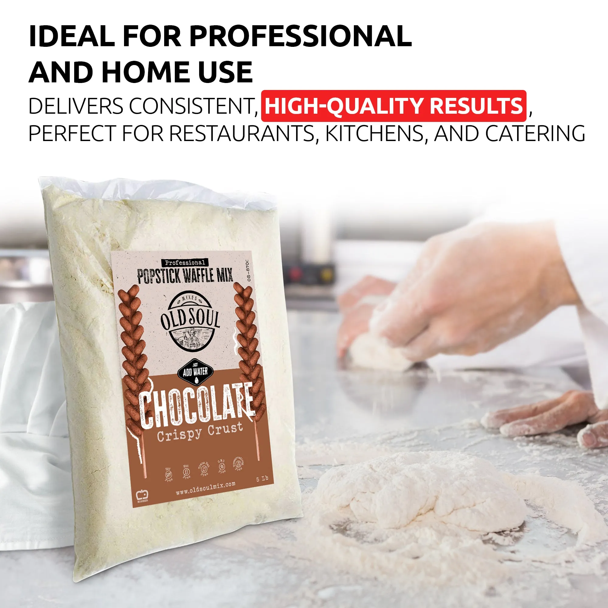 OldSoul Professional Popstick Waffle Mix | Crispy | Batter Mix for Waffles on a Stick