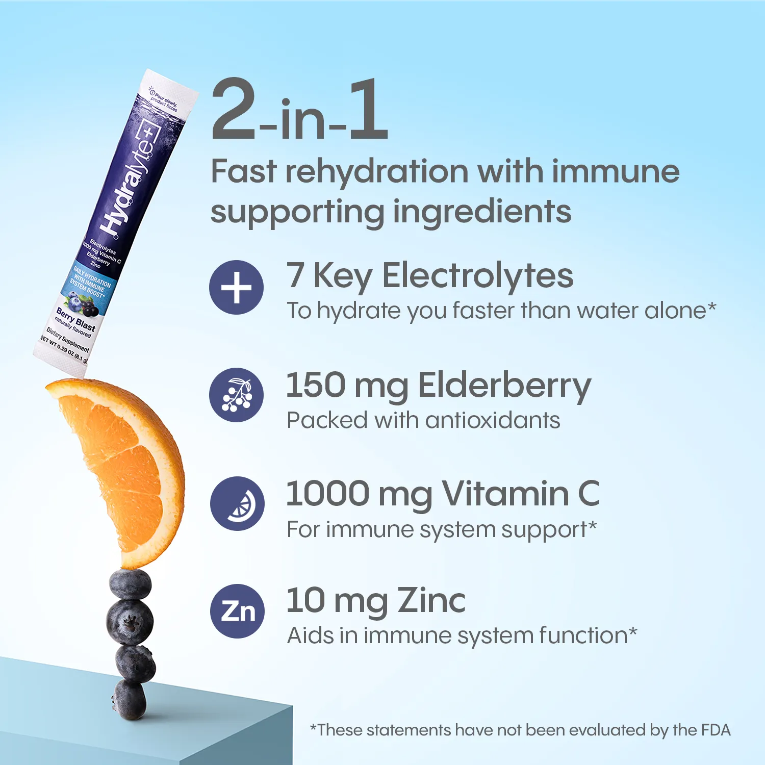Plus Immune System Boost with Elderberry - Lightly Sparkling (8 oz)