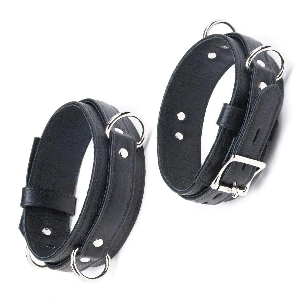 Premium Garment Leather Locking Thigh Restraints