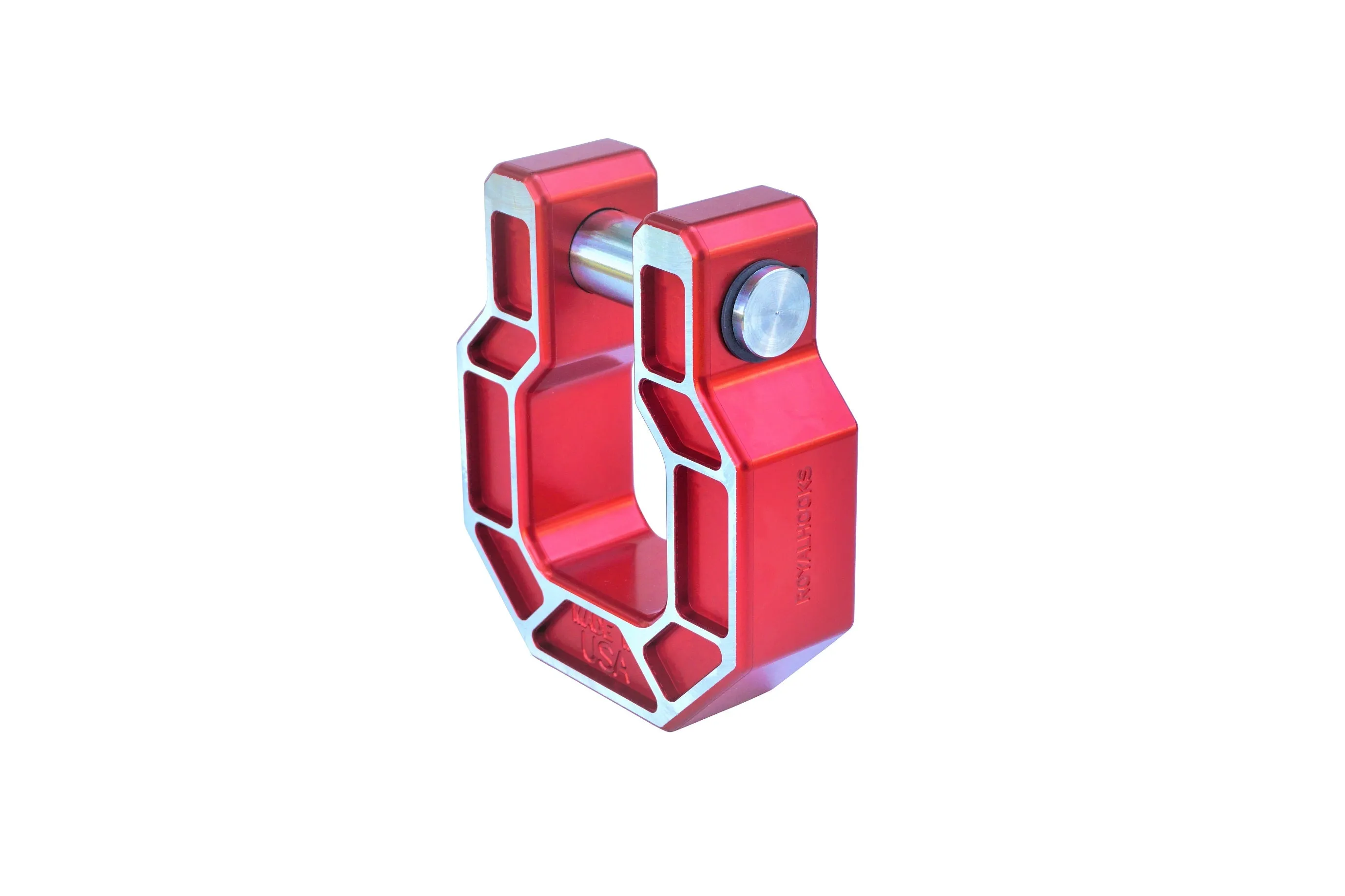 Royal Show Shackle - D Ring Hook - BILLET (Royal Hooks) RED MILLED