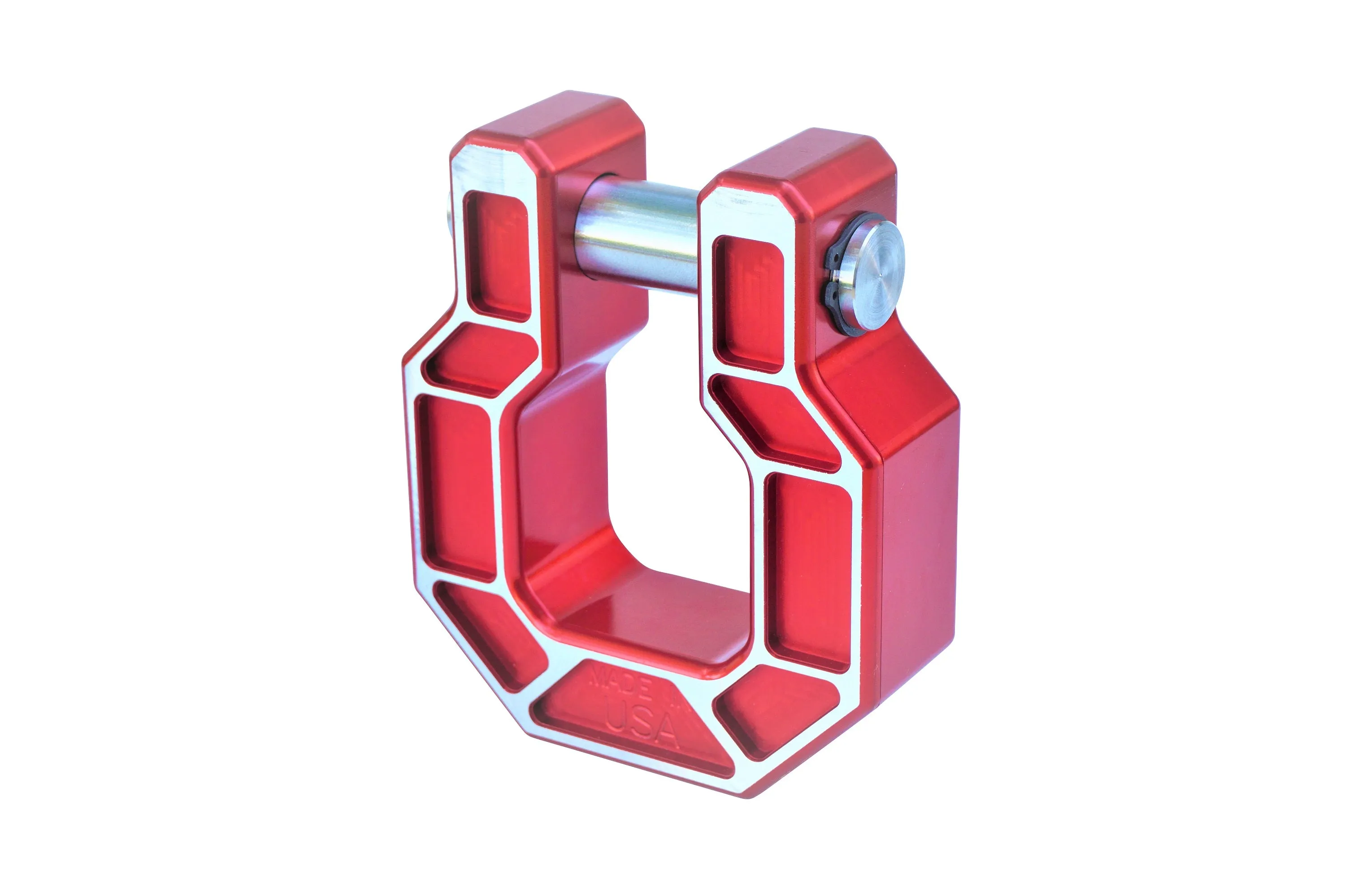 Royal Show Shackle - D Ring Hook - BILLET (Royal Hooks) RED MILLED