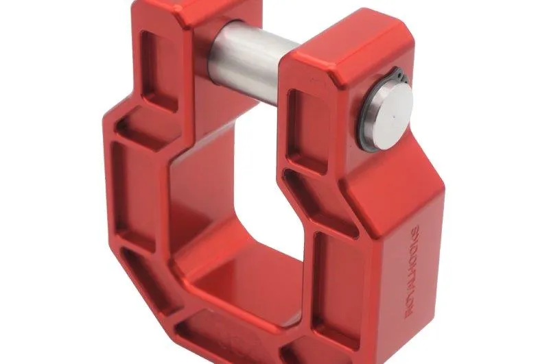 Royal Show Shackle - PAIR - D Ring Hook - BILLET (Royal Hooks) RED