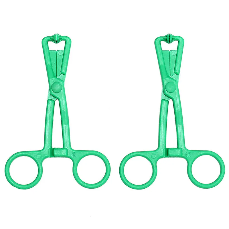 Scissor Nipple Clamps With Metal Chain Green